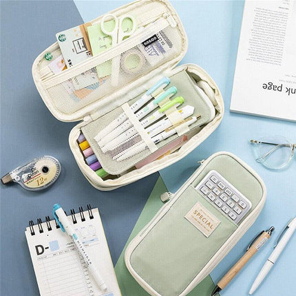 Zipper Pencil Case Pen Bag Organizer School Office Cosmetic Stationery Storage - Aimall