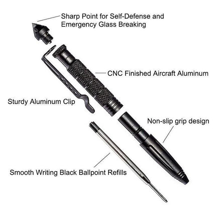Self Defence Tactical Pen Glass Breaker DNA Catcher Survival Emergency Tool - Aimall