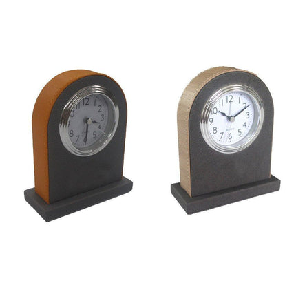 Classic Hotel Alarm Clock Quartz Movement Faux Leather Design with Clear Display