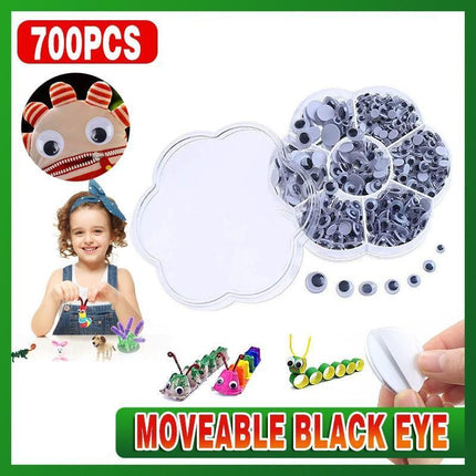700x Google Googly Eyes Joggle Moveable Black Eye Wiggly Craft Stick On Adhesive - Aimall