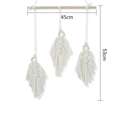 Leaf Shape Boho Handmade Macrame Wall Hanging knitting Cotton Rope Home Decor - Aimall