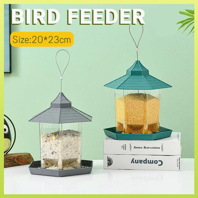 Garden Hanging Wild Bird Feeder Birds Gazebo Shape Container Waterproof Outdoor - Aimall