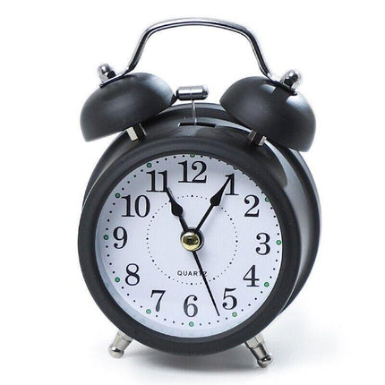 Twin Bell Alarm Clock Vintage Retro Loud Clocks Battery Bedside Desk Analogue - Aimall