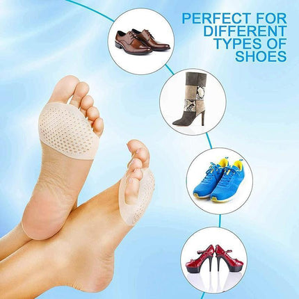 Soft Forefoot Ball of Foot Cushion Pads Anti-Slip Metatarsal Insert Pain Relief - Aimall