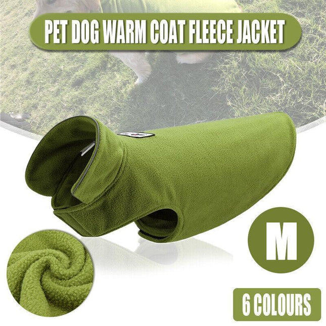 M Size Pet Dog Warm Coat Fleece Jacket Jumper Sweater Winter Puppy Vest Outfit - Aimall