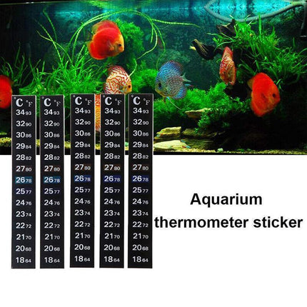 UPTO 10x Aquarium Thermometer Fish Tank Sticker Temperature Strip Dual Scale HOT - Aimall