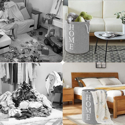 60L Large Foldable Laundry Washing Clothes Storage Hamper Basket Bin Organiser - Aimall