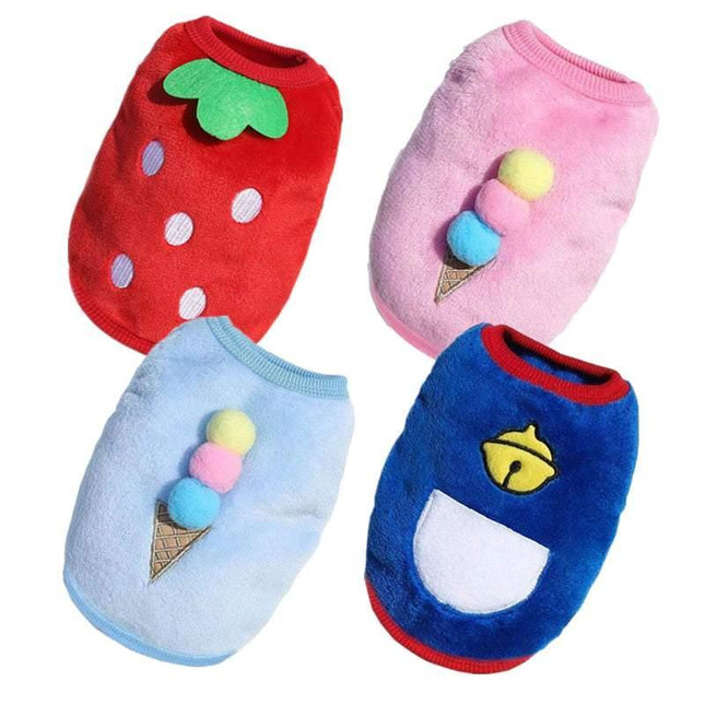 S Size Warm Winter Dog Clothes Soft Fleece Dog Jacket Pet Coat Sweater Cat Jumper - Aimall