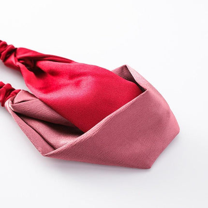 Women Chiffon Floral Print Headband Fashion Bohemian Elastic Cross Hair Bands - Aimall