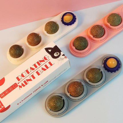 Cat Toy Catnip Ball Lick Solid Nutrition Help Digestion Wall Mount Hair Remover - Aimall