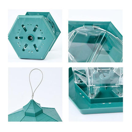 Garden Hanging Wild Bird Feeder Birds Gazebo Shape Container Waterproof Outdoor - Aimall