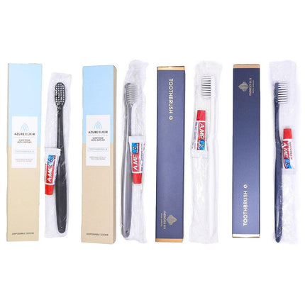 Star Hotel Toiletries Toothbrush and Toothpaste Set for Guesthouse Travel Use