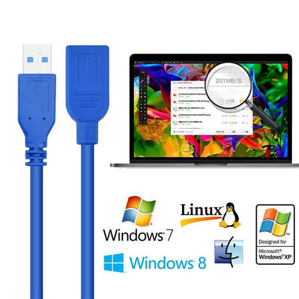 Super Speed Cable USB 3.0 Male to Female Data Extension Cord PC Mining Laptop - Aimall