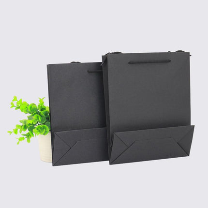 150PCS Bulk Black Paper Bags Gift Shopping Carry Craft Bag with Cutton Handles - Aimall