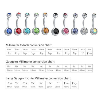 10x Bulk Set 316L Titanium Belly Bar Navel Surgical Steel Button Body Piercing - Aimall
