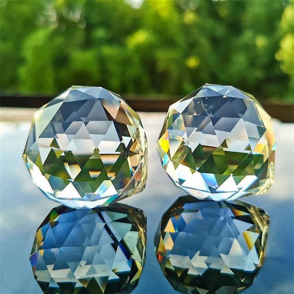 12PCS 30 MM Chandelier Clear Glass Prism Crystal Ball Pendant Sun-catcher - Aimall