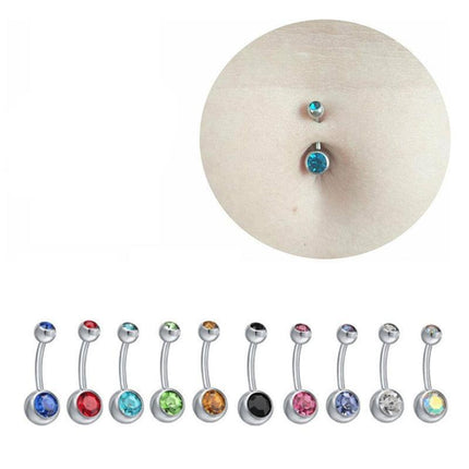 10X Bulk Set Titanium Belly Bars 316L Surgical Steel Navel Piercings - Aimall