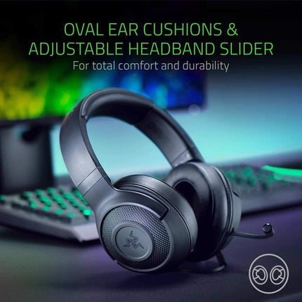 Razer Kraken X USB Digital Surround Sound Gaming Headset - Classic Black - Aimall