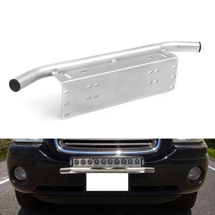 Ship Number Plate Bullbar Frame Driving Light Bar Car Mounting Bracket Silver - Aimall