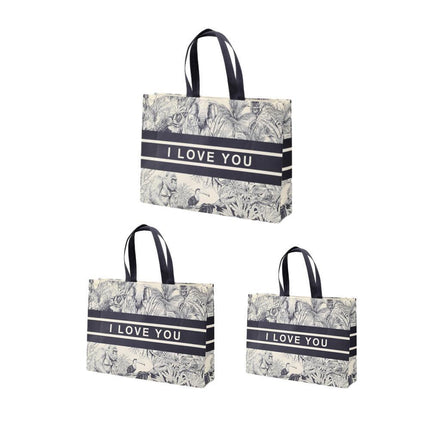 25x Fashion Non Woven Tote Bags Reusable Shopping Bags Clothing Store Black and White