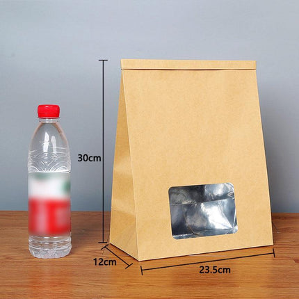 50PCS Kraft Paper Self-sealing Bags Tea Nut Bags Dry Goods Packaging Sealed Bags - Aimall