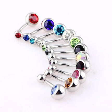10x Bulk Set 316L Titanium Belly Bar Navel Surgical Steel Button Body Piercing - Aimall