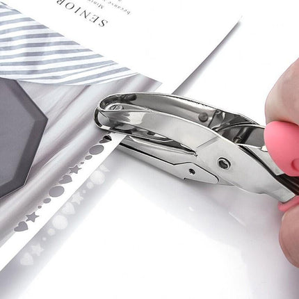 Circle/Heart/Star Shaped Metal Hole Punch pliers Soft Grip Paper Hand Puncher - Aimall