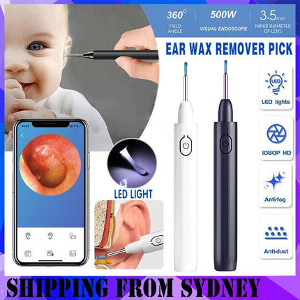 Ear Wax Remover Pick LED Light Scoop Tool Camera Cleaning Ear Cleaner Removal - Aimall