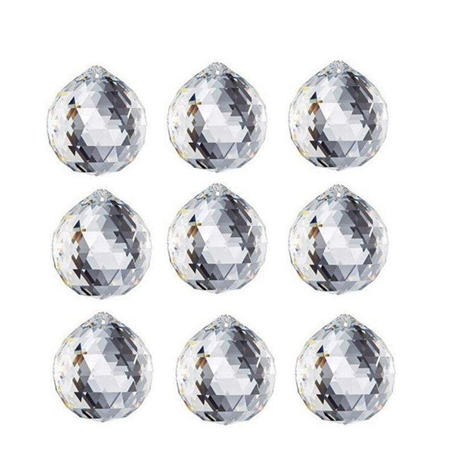 12PCS 30 MM Chandelier Clear Glass Prism Crystal Ball Pendant Sun-catcher - Aimall