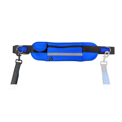 Adjustable Hands Free Dog Leash Lead + Waist Bag Belt Jogging Walking Running - Aimall