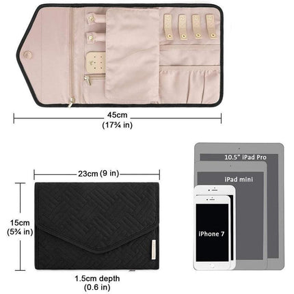 Periea Travel Jewellery Roll -Jewellery Travel Pouch Portable Case Box Organiser - Aimall
