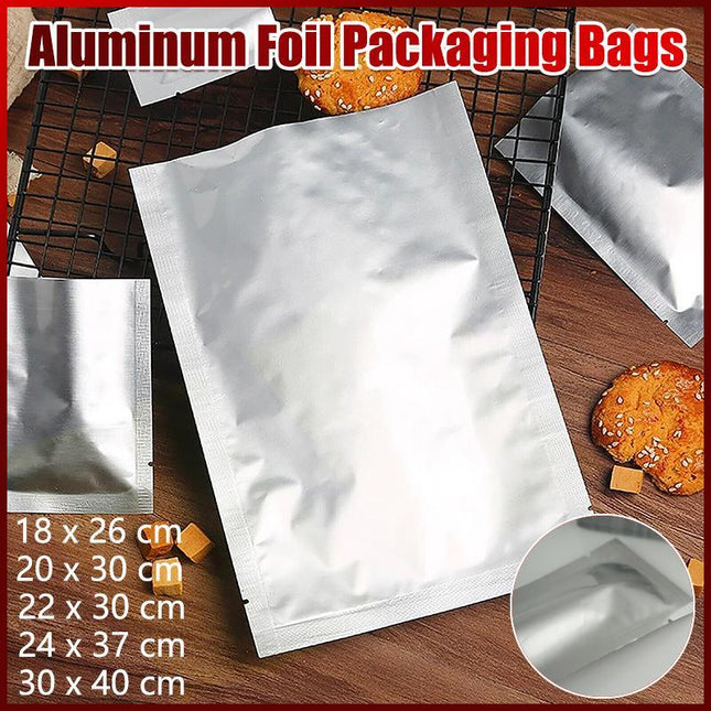 Silver Open Top Aluminum Foil Packaging Bags Heat Seal Vacuum Food Pouches - Aimall
