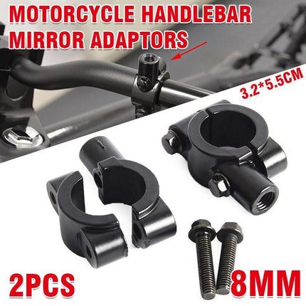 8mm Universal Motorcycle Handle Bar Mirror Mount Holder Clamp Adaptor 7/8“ - Aimall