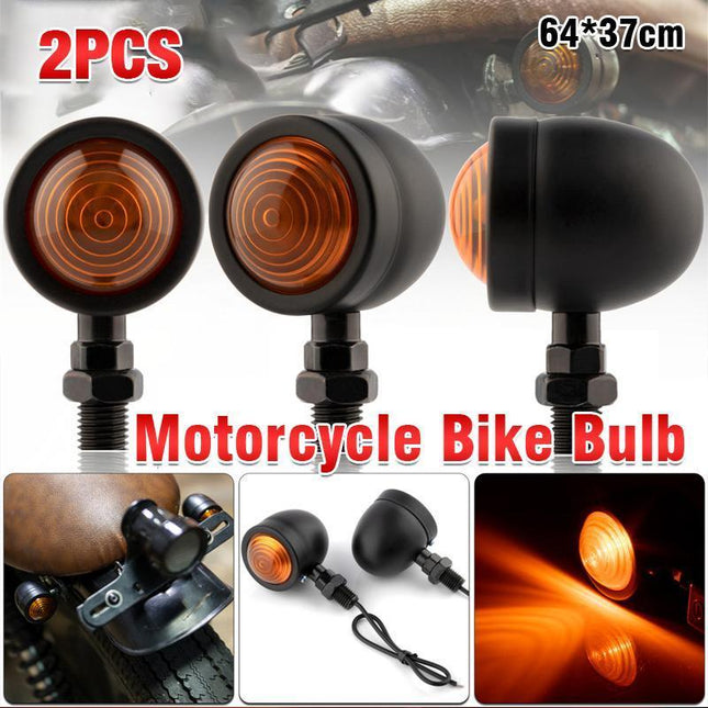 2PCS 12V Motorcycle Bike Bulb Amber Blinkers Front / Back Turn Signal Indicator - Aimall