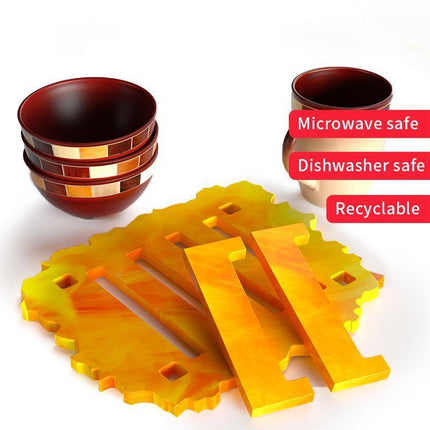 2x Coaster Stand Epoxy Resin Mold Cup Mat Holder Silicone Mould DIY Crafts Tool - Aimall