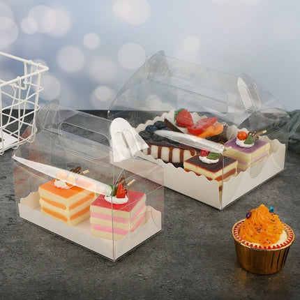 25pcs Transparent Portable Baking Box for Lasagna Mousse Cake Western Point Food