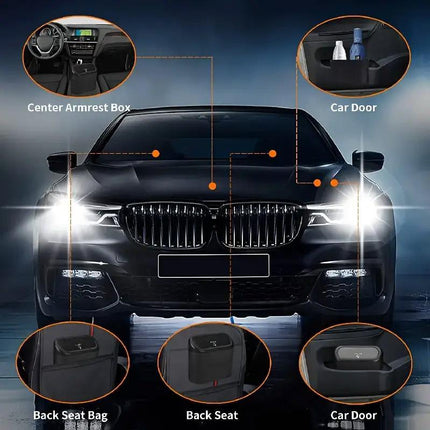 Car Wastebasket Door Mounted Multifunctional Storage Box Trash Bin Organizer