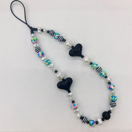 Mobile Strap Phone Charm Beads Chain Jewelry Crystal Stone Anti-Lost Lanyard - Aimall
