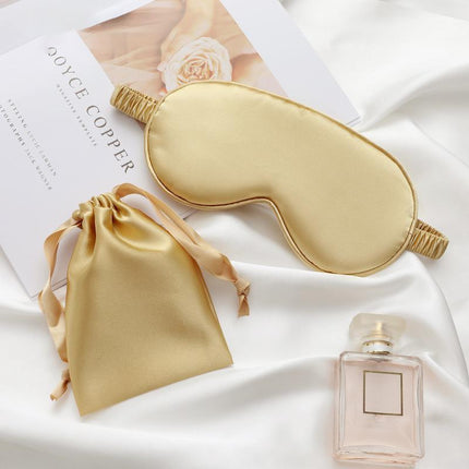 Pure Soft Silk EyeShade Blindfold Sleep Eye Mask Cover Light Shade Travel Relax - Aimall