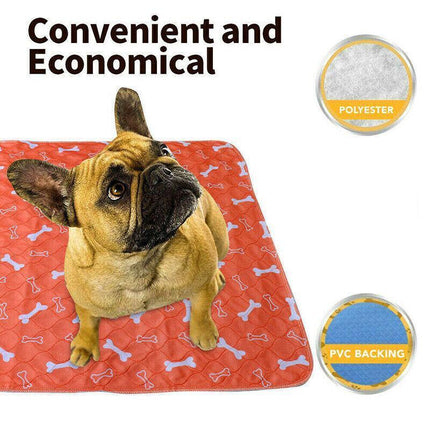 Orange Washable Pet Dog Cat Training Pee Pads Cushion Bed Absorbent Mat - Aimall