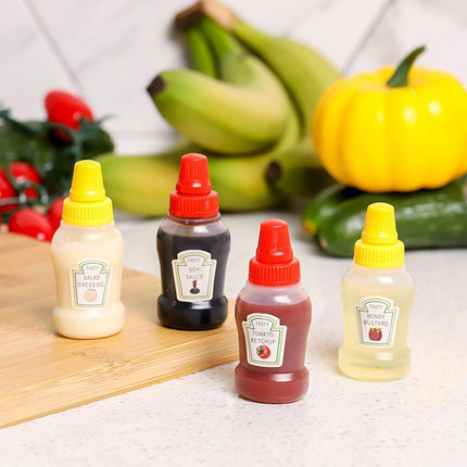 4pcs Mini Portable Sauce Box Condiment Dispensers for Picnic and Outdoor Use
