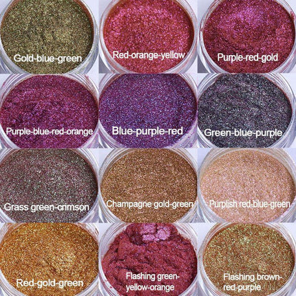 4/12PCS Chameleon Pearl Powder Pigment Color Shift Mica Powder Epoxy Resin Craft - Aimall