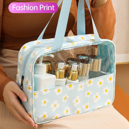 3PCS Large Capacity Transparent Waterproof Makeup Travel Storage Toiletry Bag