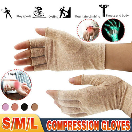 Brace Arthritis Hand Compression Gloves fingerless gloves Pain Relief Purple - Aimall