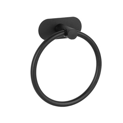 2PCS Black Nonperforated Stainless Steel Bathroom Toilet Hanging Oval Towel Ring