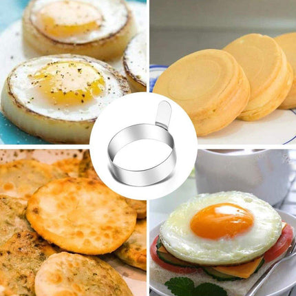 4pcs Stainless Steel Round Egg Omelette Mould Frying Ring Pancake Maker Tool