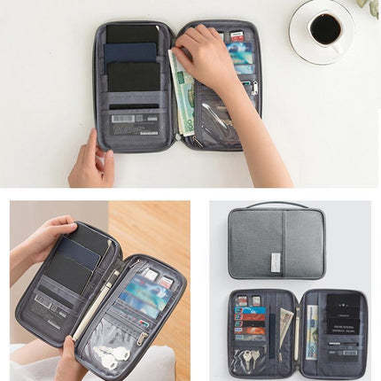 Waterproof Passport Holder Travel Document Wallet RFID Bag Family Case Organizer S - Aimall