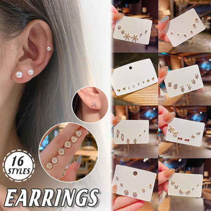 Compact Women Geometric Stud Earrings Fashion Jewellery Set Women Girls