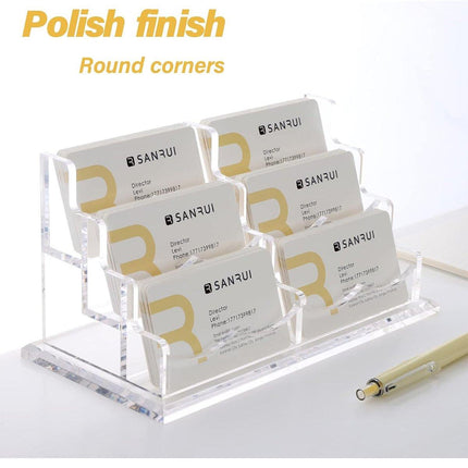 Acrylic Business Card Holder Multi Layer Organizer Desk Display Stand Office