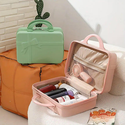 14 Inch Bow Hand Luggage Mini Makeup Case Travel Storage Gift Suitcase for Women